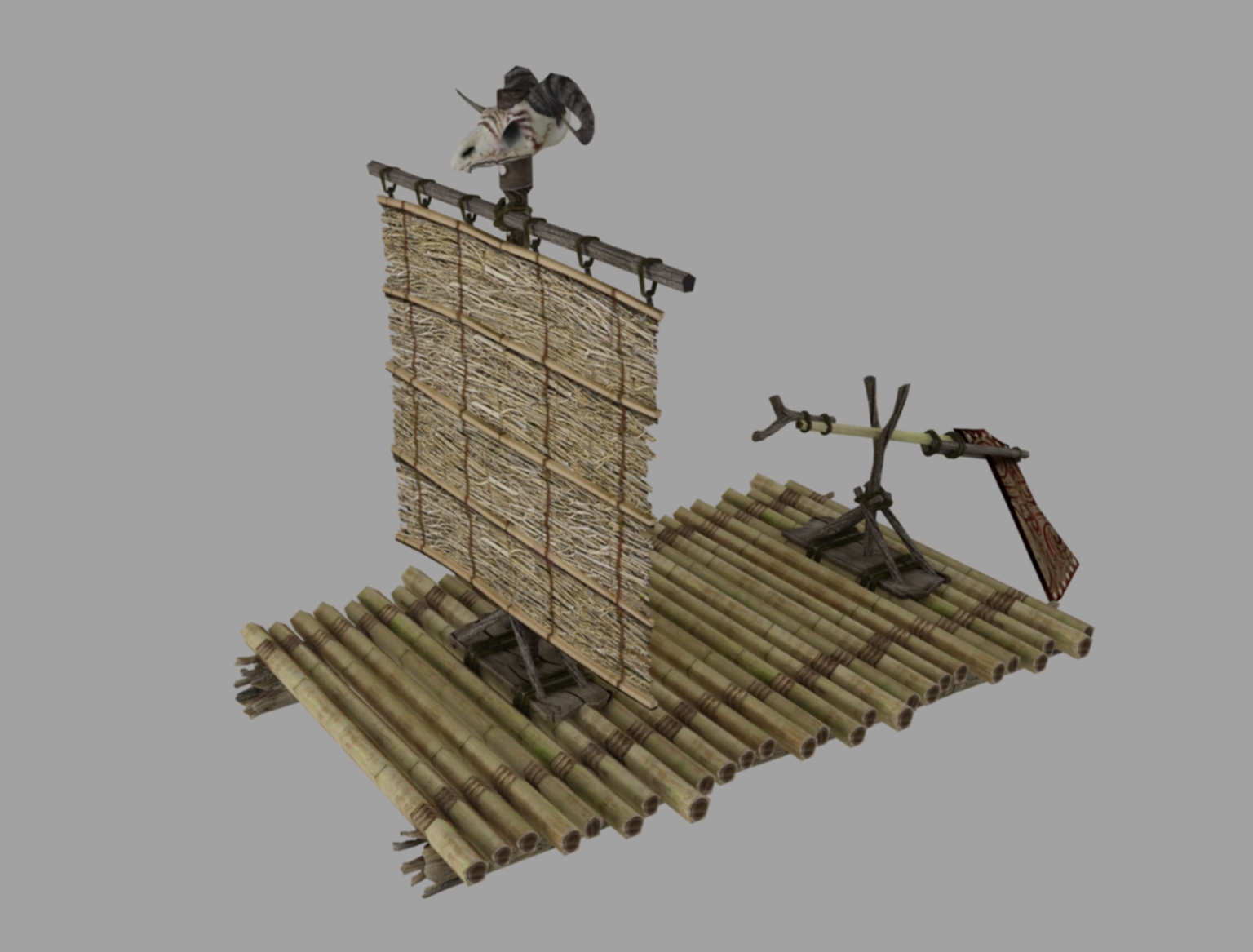 castaway raft 3d model