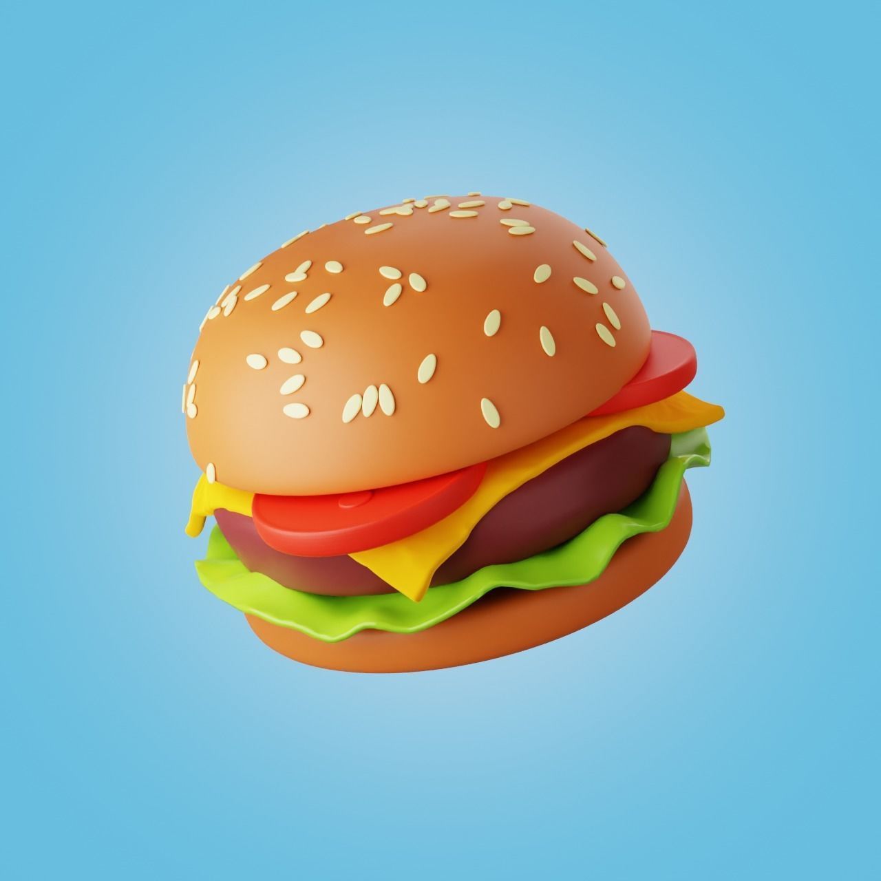 stylized burger Free low-poly 3D model